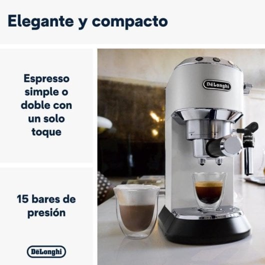 Caffettiera Espresso Semi-automatica DeLonghi Dedica EC685.W 1,1L 15 bar Thermoblock Cappuccinatore