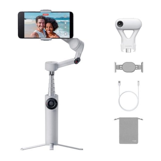 Estabilizador Insta360 Flow 2 IA Seguimiento 3 Ejes Gris Claro Plegable