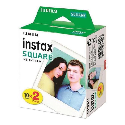 Película instantânea Fujifilm instax SQUARE 20 folhas cores vibrantes