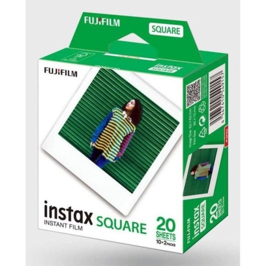 Película instantânea Fujifilm instax SQUARE 20 folhas cores vibrantes