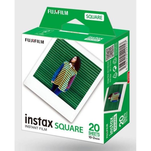 Película instantânea Fujifilm instax SQUARE 20 folhas cores vibrantes