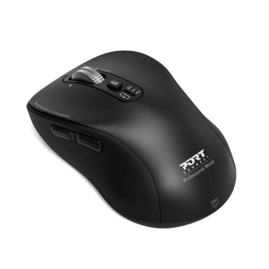Maus Port Designs 900707C RF Wireless Bluetooth 3200 DPI Schwarz Wiederaufladbar