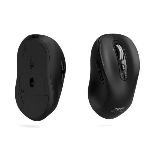 Maus Port Designs 900707C RF Wireless Bluetooth 3200 DPI Schwarz Wiederaufladbar