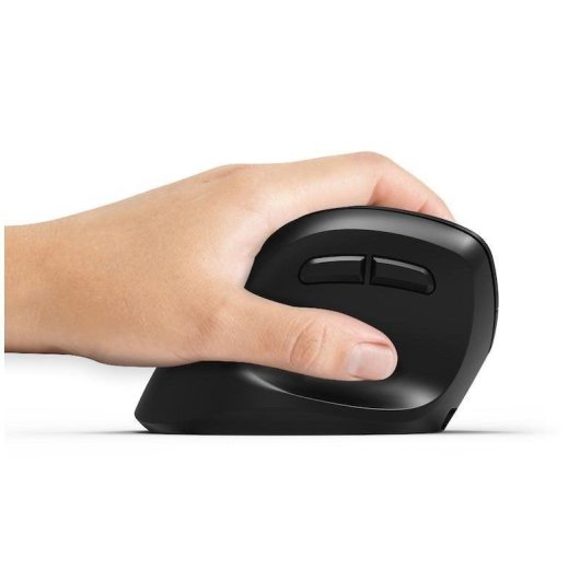 Maus Port Designs 910008 Bluetooth 2400 DPI Schwarz Ergonomisch Vertikal Linkshänder