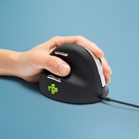 Maus R-Go Tools HE Break Kabelgebunden 3500 DPI Schwarz Vertikal LED Pause Linkshänder