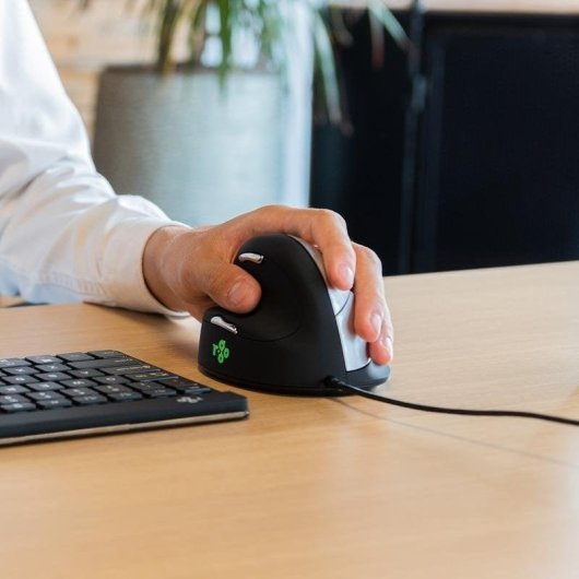 Maus R-Go Tools HE Break Kabelgebunden 3500 DPI Schwarz Vertikal LED Pause Linkshänder