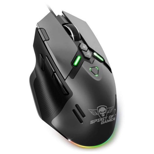 Ratón Spirit of Gamer Elite M60 con Cable 20000 DPI Negro RGB 9 Botones