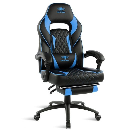 Chaise gaming Spirit of Gamer SOG-GCMBL Mustang Bleu simili cuir, appui-tête, lombaires