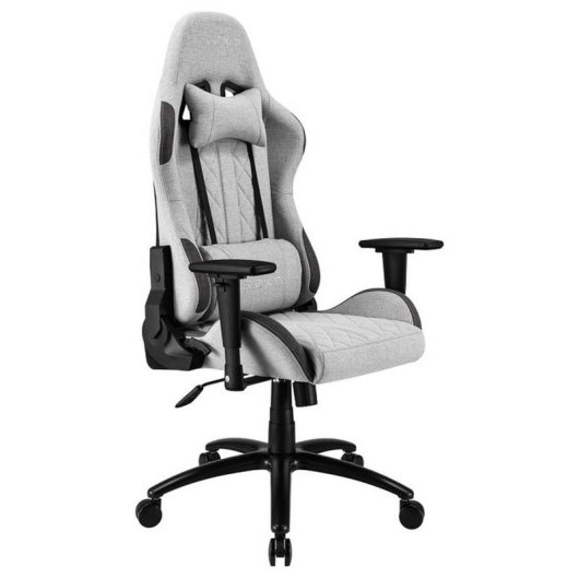 Chaise gaming REKT ULTIM8-RS Gris clair tissu dossier inclinable 160° accoudoirs 3D