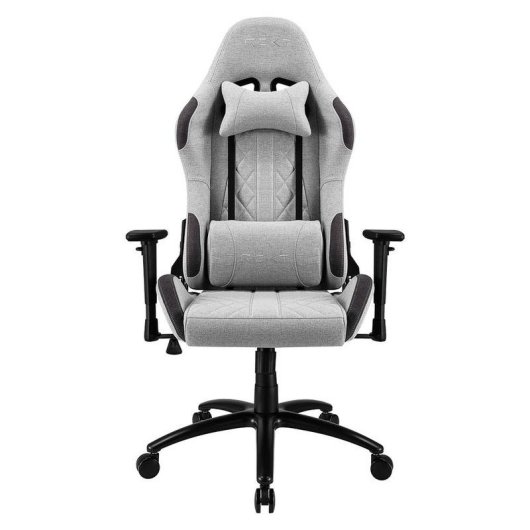 Chaise gaming REKT ULTIM8-RS Gris clair tissu dossier inclinable 160° accoudoirs 3D