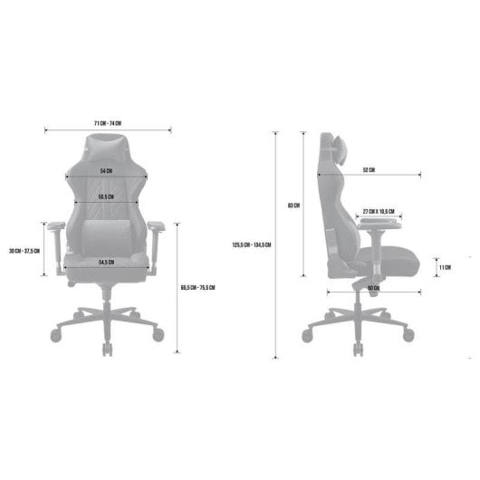 Chaise gaming REKT ULTIM8 Business tissu Elastron repose-bras 4D noire