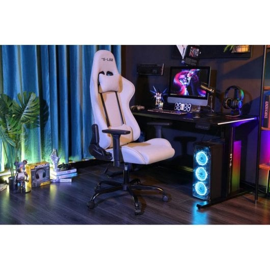 Gaming-Stuhl The G-Lab K Seat Platinium Grau 3D-Armlehnen ergonomisch 120 kg