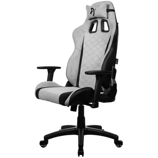 Chaise gaming Arozzi Avanti SoftFabric Gris Clair accoudoirs 3D dossier inclinable