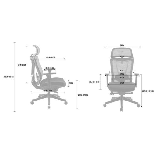 Chaise REKT OFFICERNNV2 Mesh Noir accoudoirs 3D réglables soutien lombaire