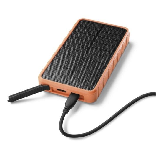 Power bank Cellularline Solar 10000mAh panel solar ETFE resistente naranja