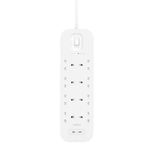 Multipresa Belkin Connect 8 prese protezione 900J 2 USB-C interruttore cavo 2m