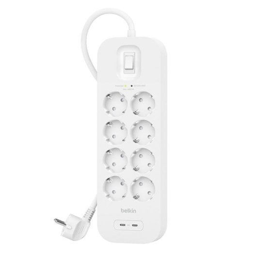 Multipresa Belkin Connect 8 prese protezione 900J 2 USB-C interruttore cavo 2m