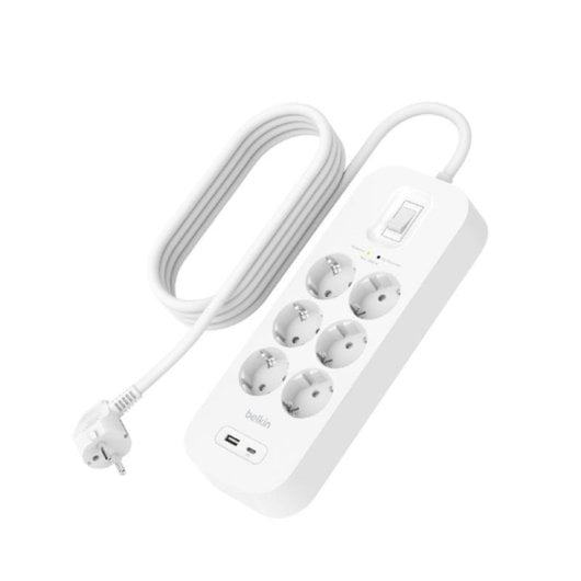 Multipresa Belkin Connect 6 prese protezione 650J USB-C USB-A con montaggio a parete