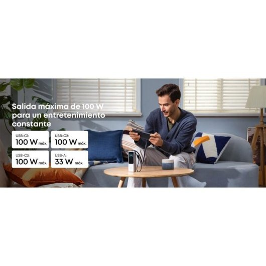 Batería externa Anker A1695H41 25000 mAh 165 W recarga ultrarrápida Plata