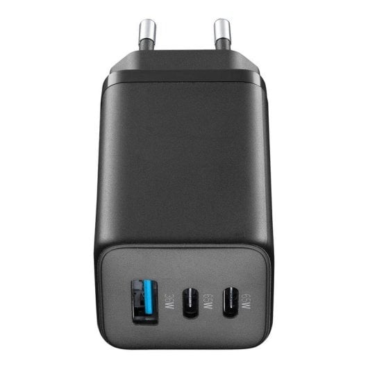 Cargador Cellularline Multipower Micro 65W ultracompacto 3 puertos USB-C GaN carga rápida