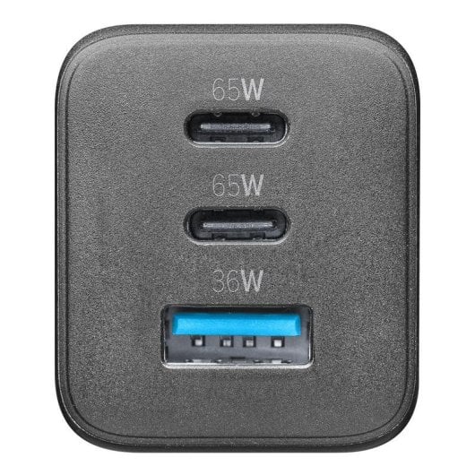 Cargador Cellularline Multipower Micro 65W ultracompacto 3 puertos USB-C GaN carga rápida