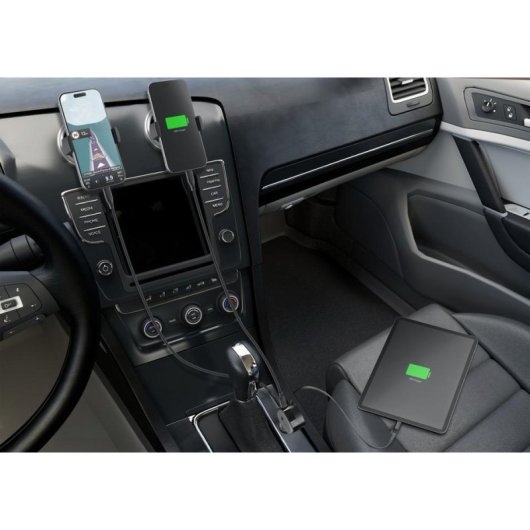 Carregador de carro Cellularline Retractable Car Charger 60W USB-C PD GaN preto