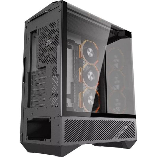 Boîtier Darkflash DY460 Noir Aquarium Moyen Tour 4 Ventilateurs ARGB Verre Trempé