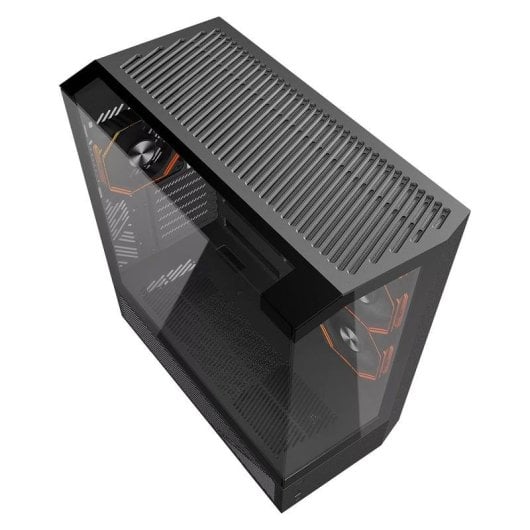 Boîtier Darkflash DY460 Noir Aquarium Moyen Tour 4 Ventilateurs ARGB Verre Trempé