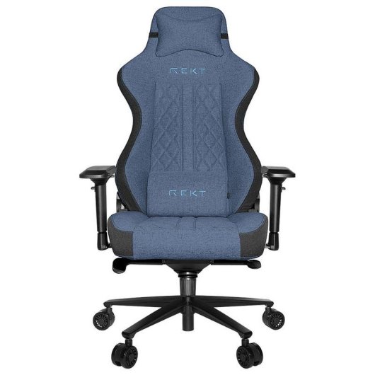 Chaise Gaming REKT ULTIM8 Plus Bleu Tissu Premium Accoudoirs 4D Reclinable