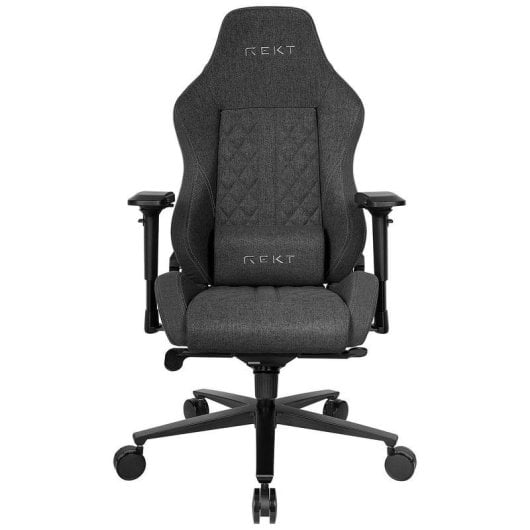 Chaise gaming REKT ULTIM8-BK tissu, dossier inclinable 180°, accoudoirs 4D, noir