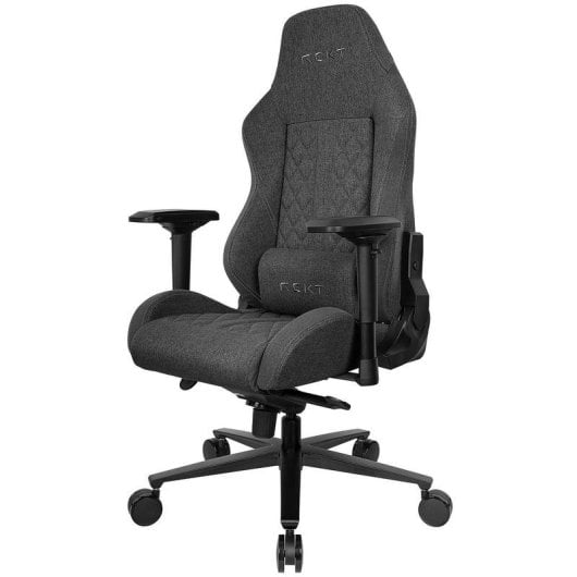 Chaise gaming REKT ULTIM8-BK tissu, dossier inclinable 180°, accoudoirs 4D, noir
