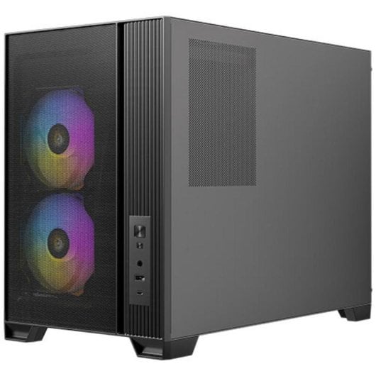 PC-Gehäuse Antec FLUX M Micro Tower Schwarz Glas seitliches Fenster RGB