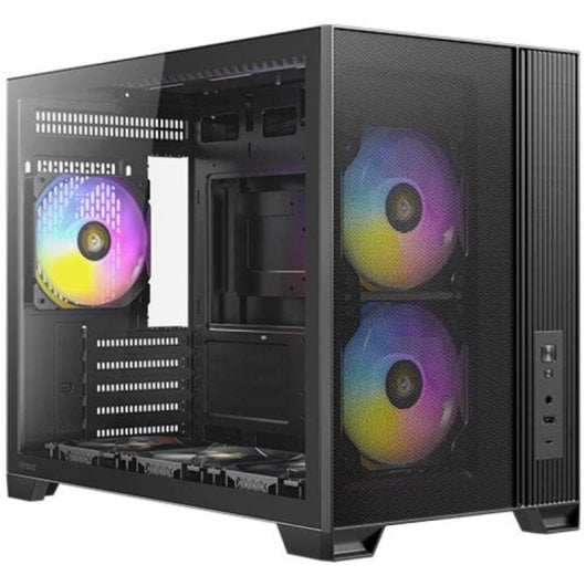 PC-Gehäuse Antec FLUX M Micro Tower Schwarz Glas seitliches Fenster RGB