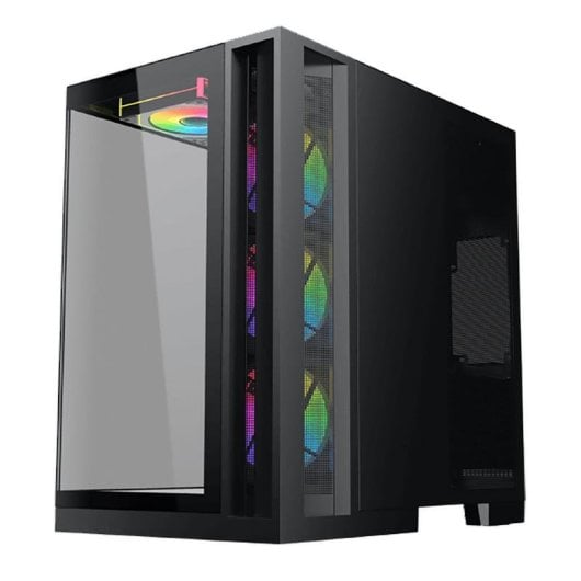 PC-Gehäuse Xigmatek Aqua 7 EN49026 ARGB-Glas Mini-ITX, Schwarz, Wasserkühlung