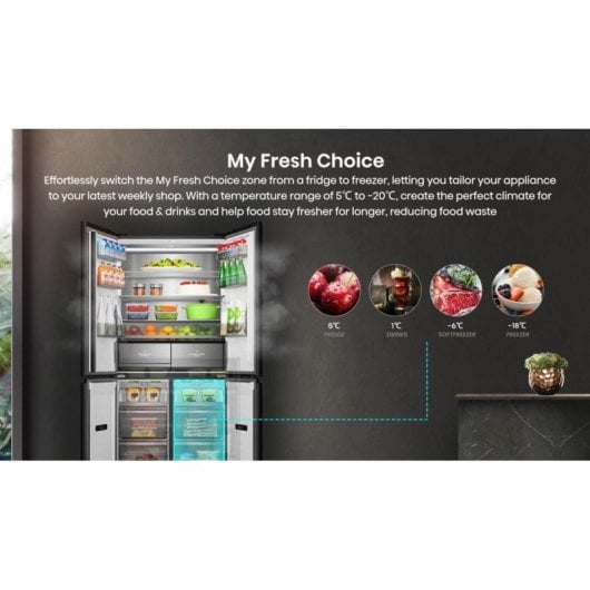 Frigorífico Americano Hisense RQ768N4GBE Total No Frost 190cm 591L E Preto Vidro Touch