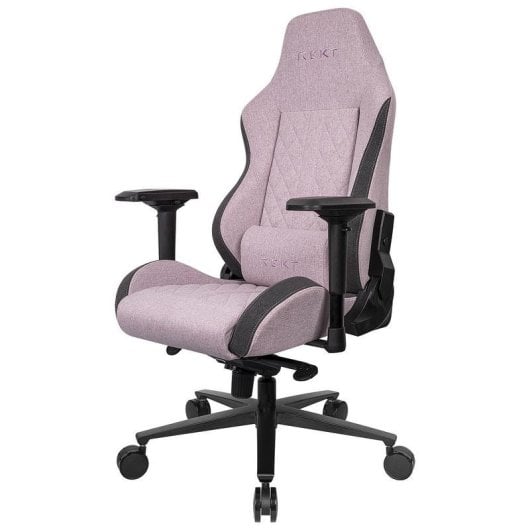 Chaise gaming REKT ULT8-PK rose tissu accoudoirs 4D dossier 180º 150 kg