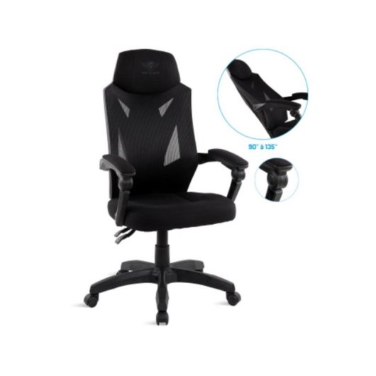 Chaise de bureau Spirit of Gamer Hellcat Noir dossier maille inclinaison 135°