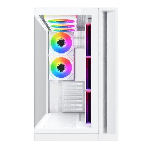 PC-Gehäuse Xigmatek Aqua 7 EN49033 Weiß ARGB Glas Seitenteil Mini-ITX