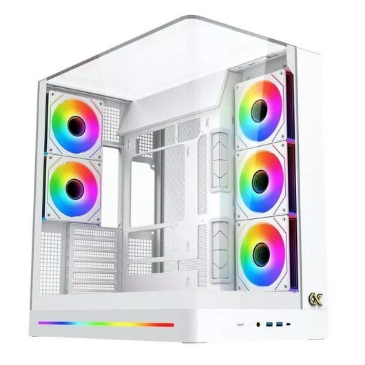PC-Gehäuse Xigmatek Pano II Weiß ARGB Glas Seitenteile Mid Tower