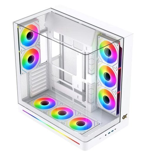 PC-Gehäuse Xigmatek Pano II Weiß ARGB Glas Seitenteile Mid Tower