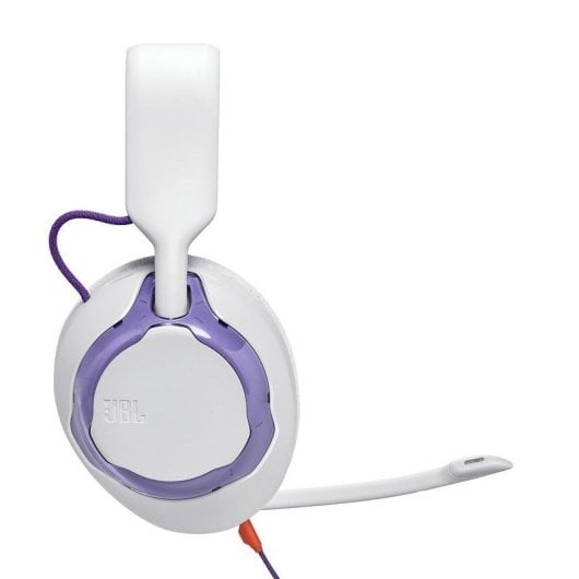 Auriculaires JBL Quantum 250 filaires Jack 3,5 mm pour Gaming avec microphone amovible violet et blanc