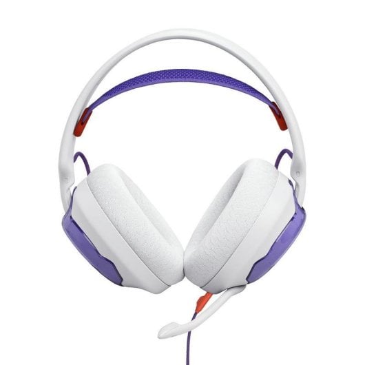 Auriculaires JBL Quantum 250 filaires Jack 3,5 mm pour Gaming avec microphone amovible violet et blanc