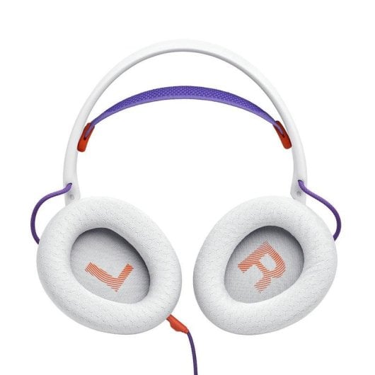 Auriculaires JBL Quantum 250 filaires Jack 3,5 mm pour Gaming avec microphone amovible violet et blanc