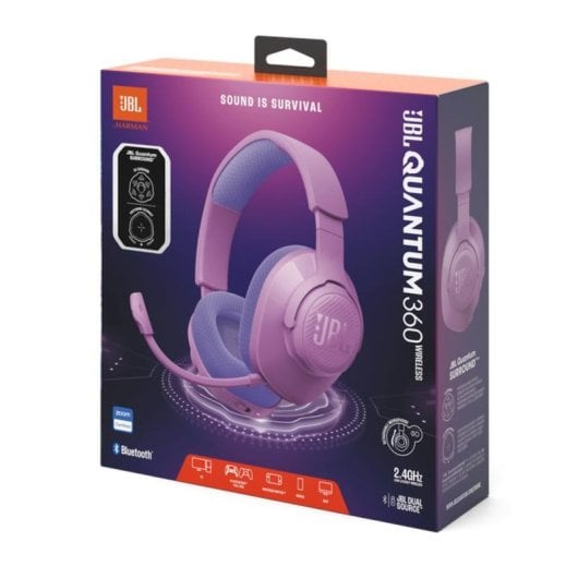 Auriculaires JBL Quantum 360 sans fil Bluetooth gaming micro détachable violet