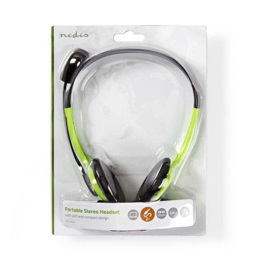 Casque Nedis CHST100GN filaire jack 3,5 mm pour l'éducation avec micro vert