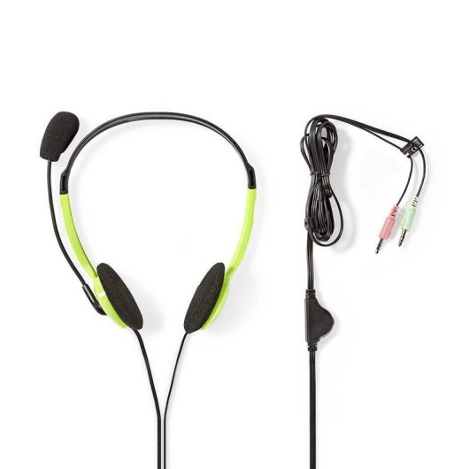 Casque Nedis CHST100GN filaire jack 3,5 mm pour l'éducation avec micro vert