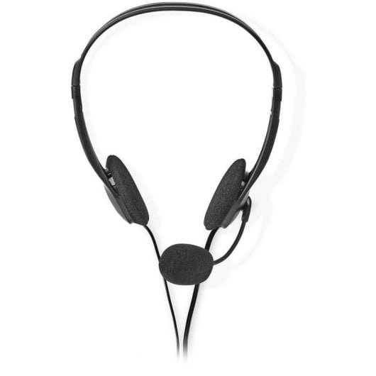 Casque Nedis CHST100BK filaire double Jack 3,5 mm supra-aural stéréo avec micro pliable noir