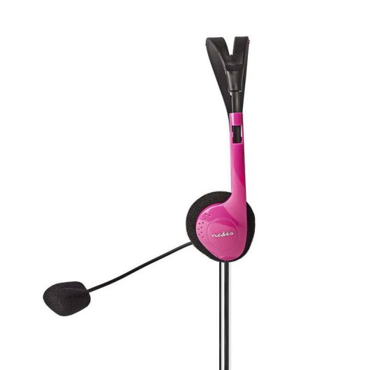 Auriculares Nedis CHST100PK con cable Jack 3,5 mm para éducation et PC Rosa