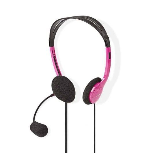 Auriculares Nedis CHST100PK con cable Jack 3,5 mm para éducation et PC Rosa