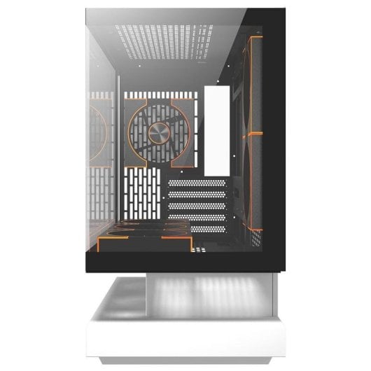 Boîtier Darkflash FLOATRON F1 DF-FLOF1DM8L-WH Vue Panoramique Blanc ARGB 6 Ventilateurs